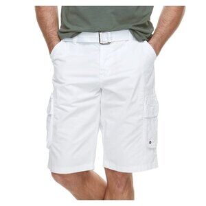 RawX‎ Regular-Fit Belted  White Cargo Shorts Tailored Men size 38